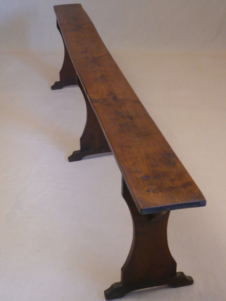 ANTIQUE - FRENCH 19TH CENTURY CHERRY WOOD FARMHOUSE BENCH