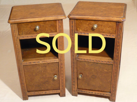 SOLD --- ANTIQUE - PAIR OF FRENCH BEDSIDE CABINETS --- SOLD