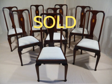 SOLD --- ANTIQUE - 8 EDWARDIAN DINING CHAIRS --- SOLD