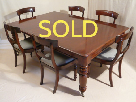 SOLD --- ANTIQUE - 19TH CENTURY DINING SUITE-TABLE AND 6 CHAIRS --- SOLD