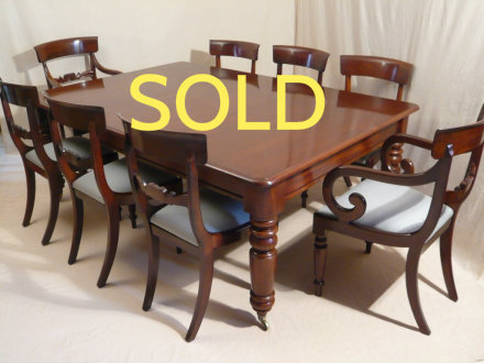 SOLD --- ANTIQUE - A 19TH CENTURY DINING SUITE 8 MAHOGANY CHAIRS/TABLE --- SOLD