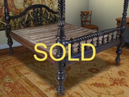 SOLD --- ANTIQUE - COLONIAL FOUR POSTER BED --- SOLD