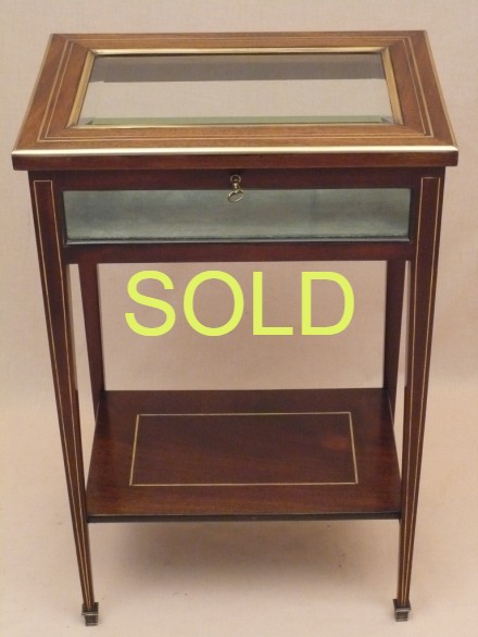 SOLD --- ANTIQUE - FRENCH ROSEWOOD TABLE DISPLAY CABINET --- SOLD