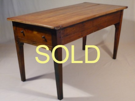 SOLD --- ANTIQUE - CHERRY WOOD FARMHOUSE TABLE --- SOLD