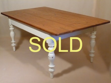 SOLD --- ANTIQUE - VICTORIAN PINE FARMHOUSE TABLE --- SOLD