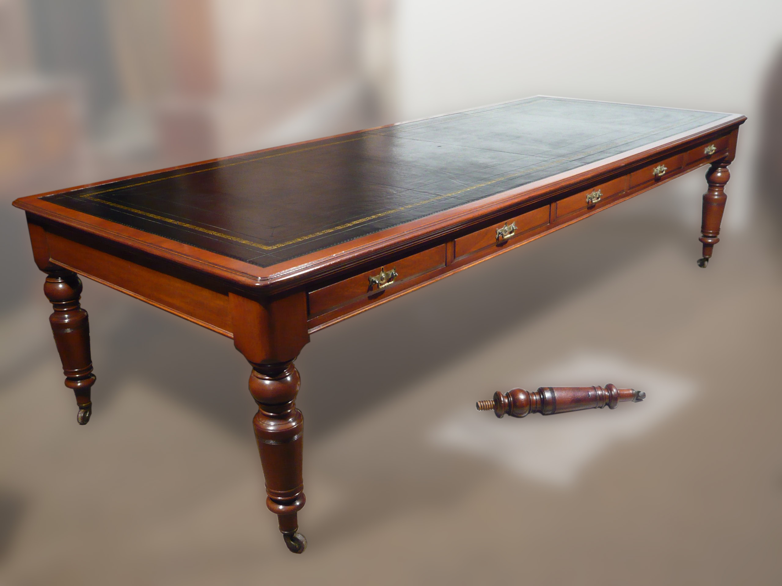 ANTIQUE - PARTNERS/BANKERS LIBRARY TABLE