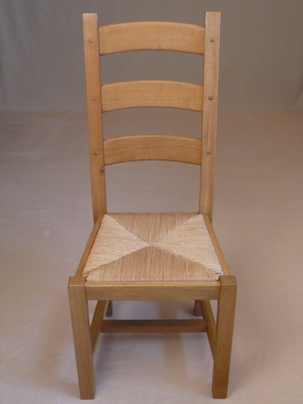 ANTIQUE STYLE - FRENCH OAK LADDERBACK CHAIR NATURAL FINISH